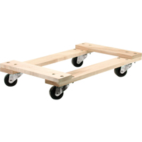 Wood Dollies - Medium-Duty, Polyolefin Wheels, 900 lbs. Capacity, 18" W x 30" D x 7" H Equipment World