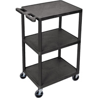 Utility Cart, 3 Tiers, 18" x 40" x 24", 400 lbs. Capacity Equipment World