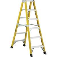 6600 Series Industrial Heavy-Duty 2-Way Stepladders, Fibreglass, 300 lbs. Capacity, 6' Equipment World