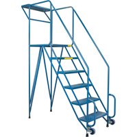 Mechanics/Maintenance Rolling Ladder, Steel, 6 Steps, 57" Platform Height Equipment World