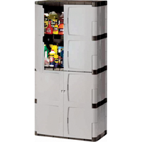 Heavy-Duty Cabinets, Plastic, 3 Shelves, 72" H x 36" W x 18" D, Mica and Charcoal Equipment World