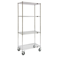 Wire Shelf Cart, Chrome Plated, 36" x 80" x 18", 800 lbs. Capacity Equipment World