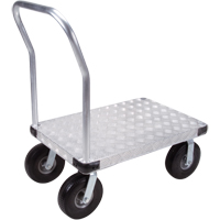 Chariots &agrave; plateforme en aluminium, 24" la x 36" lo, 1200 lb cap, Roues Anticrevaison Equipment World