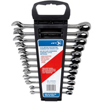 12-PC Long Pattern Metric Ratcheting Combination Wrench Set, Plain Handle Equipment World