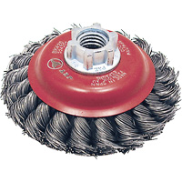BK420T Knot Twisted Conical Brush, 4" Dia., 0.02" Fill, 5/8"-11 Arbor, Steel Equipment World