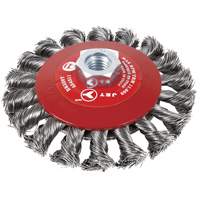 BK520T Knot-Twisted Conical Bevel Brush, 5" Dia., 5/8-11 Arbor Equipment World
