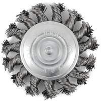 Shaft Mounted Knot Twisted Radial Brush, 3" Dia., 0.02" Fill, 1/4" Arbor, Stainless Steel Equipment World