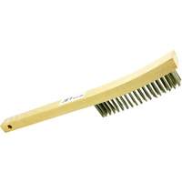 4LHSS 4-Row Long Handle Hand Wire Scratch Brush, Stainless Steel, 4 x 19 Wire Rows, 13-3/4" Long Equipment World