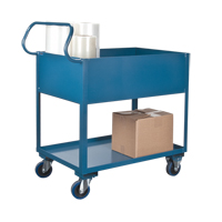 Deep Lipped Service Cart, 2 Tiers, 24" W x 47" H x 36" D, 1200 lbs. Capacity Equipment World