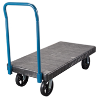 Plastic Platform Trucks, 60" L x 30" W, 2000 lbs. Cap., Mold-on Rubber Wheels Equipment World