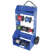 Portable Wire Reel Caddy, Steel, 4 Rod, 29" W x 47-5/16" H x 21-7/8" D, 300 lbs. Capacity Equipment World
