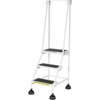 Stop-Step Ladders, 3 Steps, 16" Step Width, 28-11/16" Platform Height, Steel Equipment World