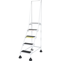 Light-Duty Stop-Step Ladders, 5 Steps, 16" Step Width, 47-11/16" Platform Height, Steel Equipment World