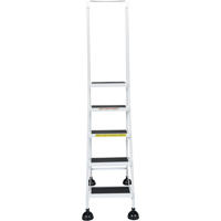 Light-Duty Stop-Step Ladders, 5 Steps, 16" Step Width, 47-11/16" Platform Height, Steel Equipment World