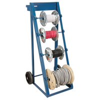 Portable Wire Reel Caddy, Steel, 4 Rod, 24-1/2" W x 49" H x 23" D, 400 lbs. Capacity Equipment World