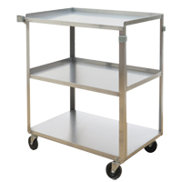 Shelf Carts, 3 Tiers, 17-5/8" W x 33" H x 27-1/8" D, 300 lbs. Capacity Equipment World