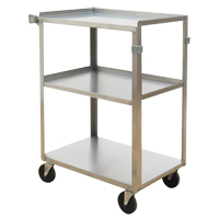 Shelf Carts, 3 Tiers, 15-3/4" W x 32" H x 24" D, 500 lbs. Capacity Equipment World