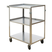 Shelf Carts, 3 Tiers, 18" W x 32" H x 27-3/8" D, 500 lbs. Capacity MO253 | Equipment World