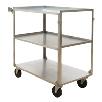 Shelf Carts, 3 Tiers, 21" W x 37-1/4" H x 35-1/8" D, 500 lbs. Capacity MO254 | Equipment World