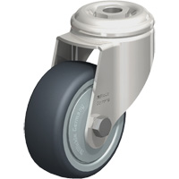 Stainless Steel Thermoplastic Elastomer Caster, Swivel, 3-1/8" (79.5 mm) Dia., 220 lbs. (100 kg.) Capacity Equipment World
