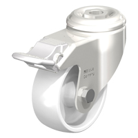 Stainless Steel Nylon Caster, Swivel with Brake, 3-1/8" (79.5 mm) Dia., 265 lbs. (120 kg.) Capacity Equipment World