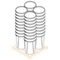 Nestable Polyethylene Drum, 55 US gal (45 imp. gal.), Open Top, Yellow Equipment World