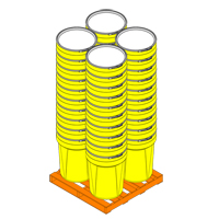 Nestable Polyethylene Drum, 30 US gal (25 imp. gal.), Open Top, Yellow Equipment World