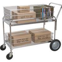 Chariot de bureau en treillis m&eacute;tallique pour le courrier, 250 lb Capacit&eacute;, Chrome, 23" p x 42" la x 38" h, Chrom&eacute; Equipment World