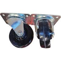 Plate Caster, Swivel, 4" (101.6 mm), Rubber, 225 lbs. (102 kg.) Equipment World