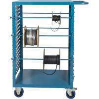 Mobile Wire Spool Cart, Steel, 6 Rod, 21" W x 48" H x 38" D, 1200 lbs. Capacity Equipment World