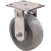 Max9 Caster, Rigid with Brake, 5" (127 mm), Envirothane Grey-WOW, 1000 lbs. (453.6 kg.) Equipment World
