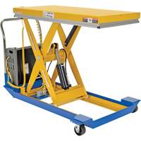 DC Powered & Manual Scissor Lift Table, Steel, 48" L x 24" W, 1000 lbs. Capacity MP198 | Equipment World