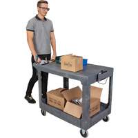 Chariot utilitaire pour l'entretien avec tablette plate, 2 tiers, 25-1/4" x 32-1/4" x 44", Capacit&eacute; 550 lb Equipment World