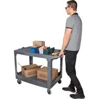 Chariot utilitaire pour l'entretien avec tablette plate, 2 tiers, 25-1/4" x 32-1/4" x 44", Capacit&eacute; 550 lb Equipment World