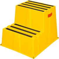 Industrial Step Stool, 2 Steps, 26" x 22-7/16" x 19-11/16" High Equipment World