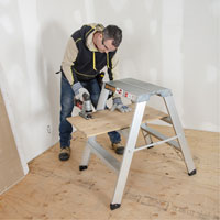 Portable Work-Stand Saw Horse, Aluminum Frame, 12-1/4" D x 36" H Equipment World