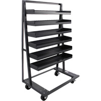 Single-Sided Heavy Duty A-Frame Cart with 6 Lipped Trays, 38" x 25" x 63", 2500 lbs. Capacity Equipment World