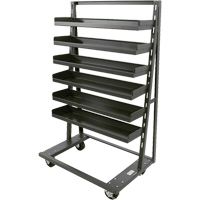 Single-Sided Heavy Duty A-Frame Cart with 6 Lipped Trays, 38" x 25" x 63", 2500 lbs. Capacity Equipment World