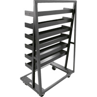 Single-Sided Heavy Duty A-Frame Cart with 6 Lipped Trays, 38" x 25" x 63", 2500 lbs. Capacity Equipment World