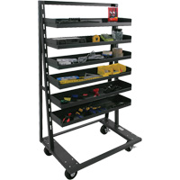 Single-Sided Heavy Duty A-Frame Cart with 6 Lipped Trays, 38" x 25" x 63", 2500 lbs. Capacity Equipment World