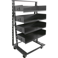 Single-Sided Heavy Duty A-Frame Cart with 4 Large Trays, 38" x 25" x 63", 2500 lbs. Capacity Equipment World