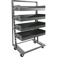 Single-Sided Heavy Duty A-Frame Cart with 4 Large Lipped Trays, 38" x 25" x 63", 2500 lbs. Capacity Equipment World