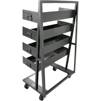 Single-Sided Heavy Duty A-Frame Cart with 4 Large Lipped Trays, 38" x 25" x 63", 2500 lbs. Capacity Equipment World