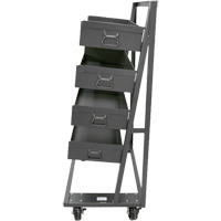 Single-Sided Heavy Duty A-Frame Cart with 4 Large Lipped Trays, 38" x 25" x 63", 2500 lbs. Capacity Equipment World