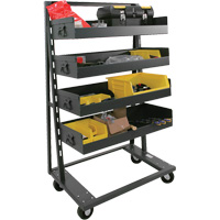 Single-Sided Heavy Duty A-Frame Cart with 4 Large Lipped Trays, 38" x 25" x 63", 2500 lbs. Capacity Equipment World