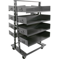 Double-Sided Heavy Duty A-Frame Cart with 8 Large Trays, 38" x 30" x 63", 2500 lbs. Capacity Equipment World
