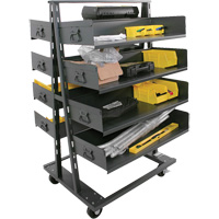 Double-Sided Heavy Duty A-Frame Cart with 8 Large Trays, 38" x 30" x 63", 2500 lbs. Capacity Equipment World