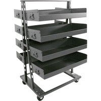 Double-Sided Heavy Duty A-Frame Cart with 8 Large Lipped Trays, 38" x 30" x 63", 2500 lbs. Capacity Equipment World