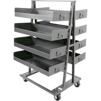 Double-Sided Heavy Duty A-Frame Cart with 8 Large Lipped Trays, 38" x 30" x 63", 2500 lbs. Capacity Equipment World