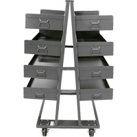Double-Sided Heavy Duty A-Frame Cart with 8 Large Lipped Trays, 38" x 30" x 63", 2500 lbs. Capacity Equipment World
